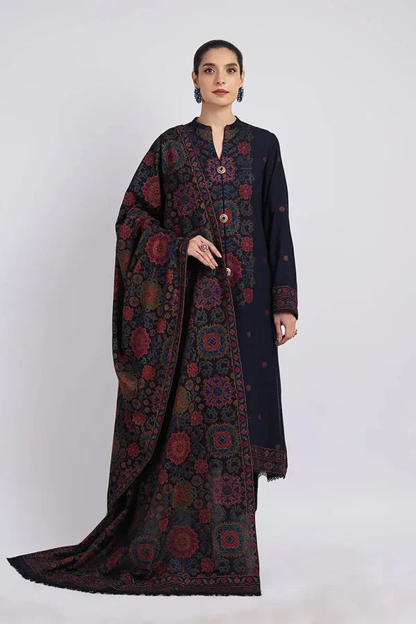 Embroidered Dhanak Suit with Heavy Embroidered Shawal A88