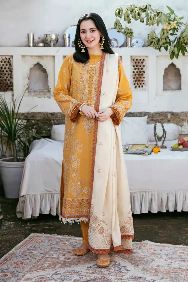 FULLY EMBROIDERED 3PC DHANAK DRESS WITHE MBROIDERED DHANAK A78